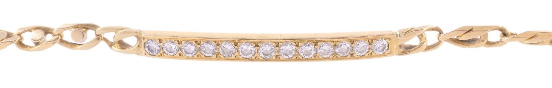 A diamond bracelet, the central bar set with brilliant cut diamonds, 0 A diamond bracelet , the