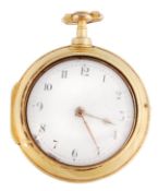 A gilt metal pair cased pocket watch, circa 1775 A gilt metal pair cased pocket watch, circa 1775,