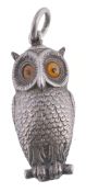 A propelling pencil by S.Mordan & Co., of owl form A propelling pencil by S.Mordan & Co., of owl