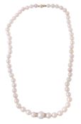 A cultured pearl necklace, the sixty 5.4mm to 9 A cultured pearl necklace, the sixty 5.4mm to 9.7mm