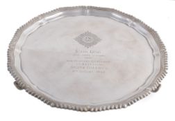 A silver shaped circular salver by Asprey & Co. Ltd A silver shaped circular salver by Asprey & Co.