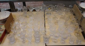 A mixed quantity of predominately cut glass drinking vessels, jugs etc.