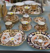 A large Royal Crown Derby Imari palette tea tray; 48cm wide (including handles), a similar sugar