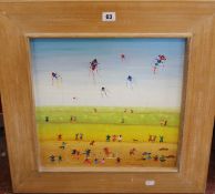 Rachmann Children playing Oil on canvas Signed lower right 39 x 39cm; together with an Oriental