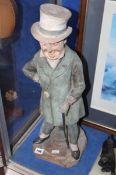 A large polychrome decorated model of the American comedian W.C. Fields; 55cm high