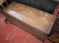 A 19th Century  elm six plank coffer 56cm high, 115cm wide