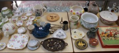 A mixed quantity of ceramics to include a Royal Albert `Christmas Rose` trio and another `Anemones`