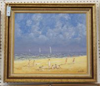 Gerard B Figures on a Beach Oil on canvas, late 20th Century Signed lower right 45 x 53cm