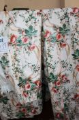 A pair of chintz brush cotton curtains approx. drop 192cm, together with two further pairs Best Bid