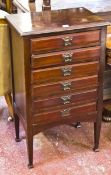 An Edwardian mahogany music cabinet 89cm high, 52cm wide