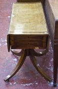A Continental dropleaf pedestal table with two drawers 74cm wide Best Bid