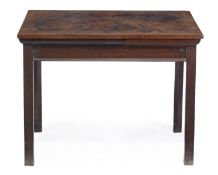 A mahogany rectangular side table, circa 1770 and later, the rectangular top, above a plain frieze