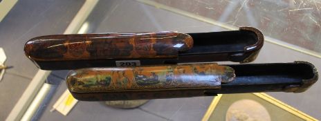 *A papier mache pen box and another lacquer example Best Bid