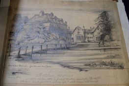 Robert Morley Facade of a country house Pastel and watercolour (unframed) Signed lower right 48 x