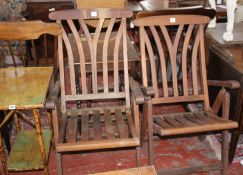 Two garden seats and a two tier bamboo table Best Bid