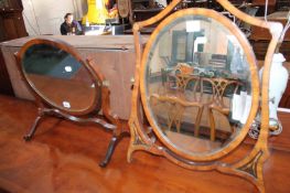 A 19th Century mahogany toilet mirror and another (2)