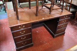 A George III style mahogany twin pedestal desk 152cm wide  Best Bid