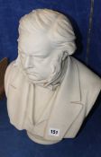 A large Adams & Co. parian bust of the Rt Hon John Bright MP, published by John Stark, after E.W.