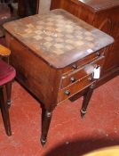 A Victorian chess top side table 75cm high, 50cm wide