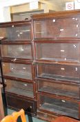 Two five sectional oak Globe Wernicke bookcases one 191cm high, 87cm wide, the other 184cm high,