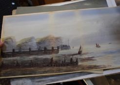 Edwin Earp (early 20th century) `Old Chain Pier` Watercolour (unframed) Signed lower right 23 x 47.