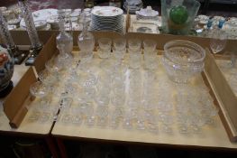 A cut glass part table service