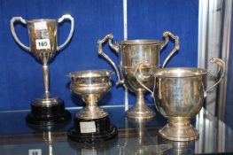 Four mixed silver hallmarked trophies