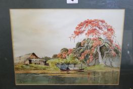 MG Savng Eastern scenes A group of four watercolours Signed lower left each 24 x 33cm each (4)