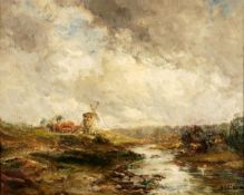 John Falconar Slater (1857-1937), A river landscape with a windmill; , A river landscape with