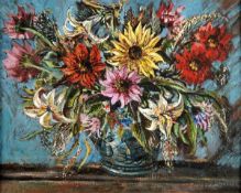 DDS. Rowland Suddaby (1912-1973), Still life of flowers in a vase, oil on canvas, Signed lower