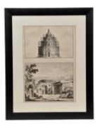 A group of framed prints and engravings of antiquities and architecture, 18th and 19th century, to