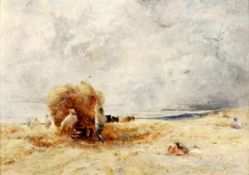 English School (19th century), The Harvest, oil on canvas, 25 x 36cm (9 3/4 x 14in)