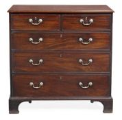 A George III mahogany chest of drawers, circa 1780, the rectangular top with moulded edge, above