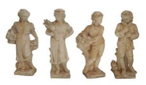 A set of four reconstituted stone models of children allegorical of the Four Seasons, of recent