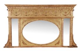 A William IV or early Victorian giltwood and composition overmantel mirror, circa 1840, with