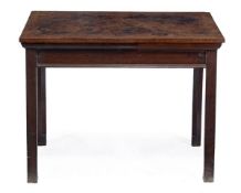 A mahogany rectangular side table, circa 1770 and later, the rectangular top, above a plain frieze w