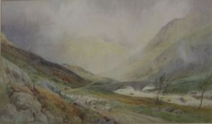 Percy Robertson R.E Glen Clunie Watercolour Signed lower left 27 x 45cm