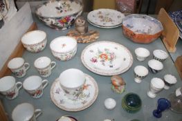 A quantity of Dresden porcelain painted with foliate decoration, together with further Continental