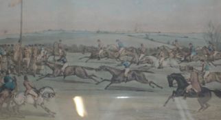 After H. Alken and C. Bentley `Aylesbury Grand Steeple Chase February 9th 1866 - The Start, Coming
