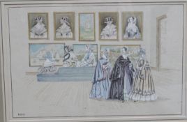 19th Century School French fashion studies A set of eight hand coloured engravings 26 x 20cm;