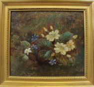 Manner of Oliver Clare Floral still lives A pair of oils on board 19 x 21.5cm each (2)