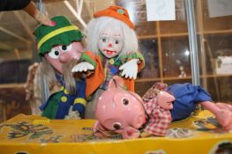 A Pelham `Pinky` puppet, another `Mr Rusty` both with original boxes, together with a circa 1970s