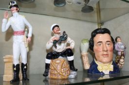 Six Royal Doulton figures including `The Lobster Man` (HN2323), `Morning Ma`am` (HN2895), `The