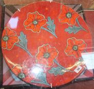 A Poole Pottery `Poppy Field` charger; 41cm diameter, with original box