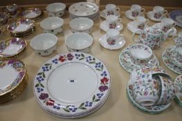 A mixed quantity of decorative ceramic tableswares to include a Minton `Haddon Hall` part tea