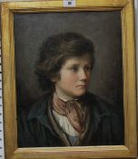 19th Century School Portrait of a boy Oil on canvas 39 x 31cm