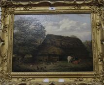 J Marshall Farmyard Scene Oil on canvas Signed and dated lower left 31 x 42cm