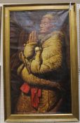 Tibetan School 21st Century Study of a figure at prayer Oil on canvas Indistinctly signed & dated `