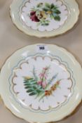 A 19th century semi-porcelain dessert service decorated with painted central floral studies Best