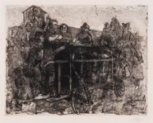 Unknown artist Untitled etching, signed in pencil to the lower right,  18cm x 22cm Best Bid